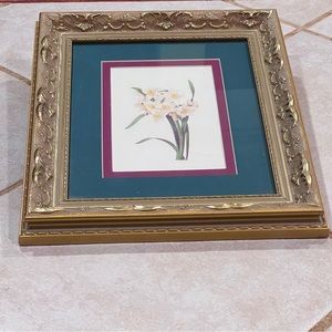 Framed Dandelion print. Beautiful gold frame Ready to hang by cedar creek.